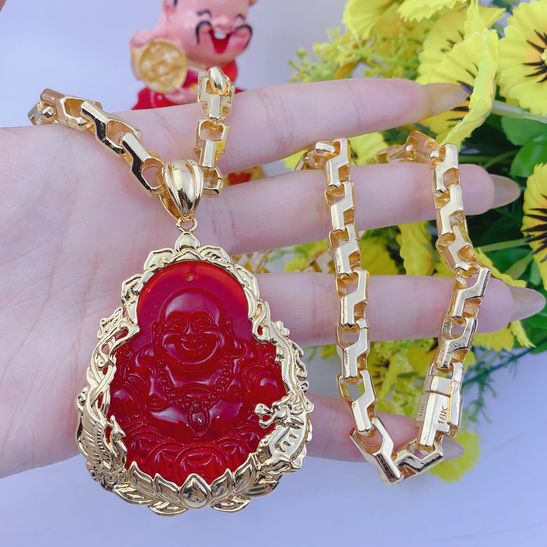 Dây chuyền nam bộ di lạc đỏ dây công 1 Bộ Di Lạc đỏ Dây Công (2)