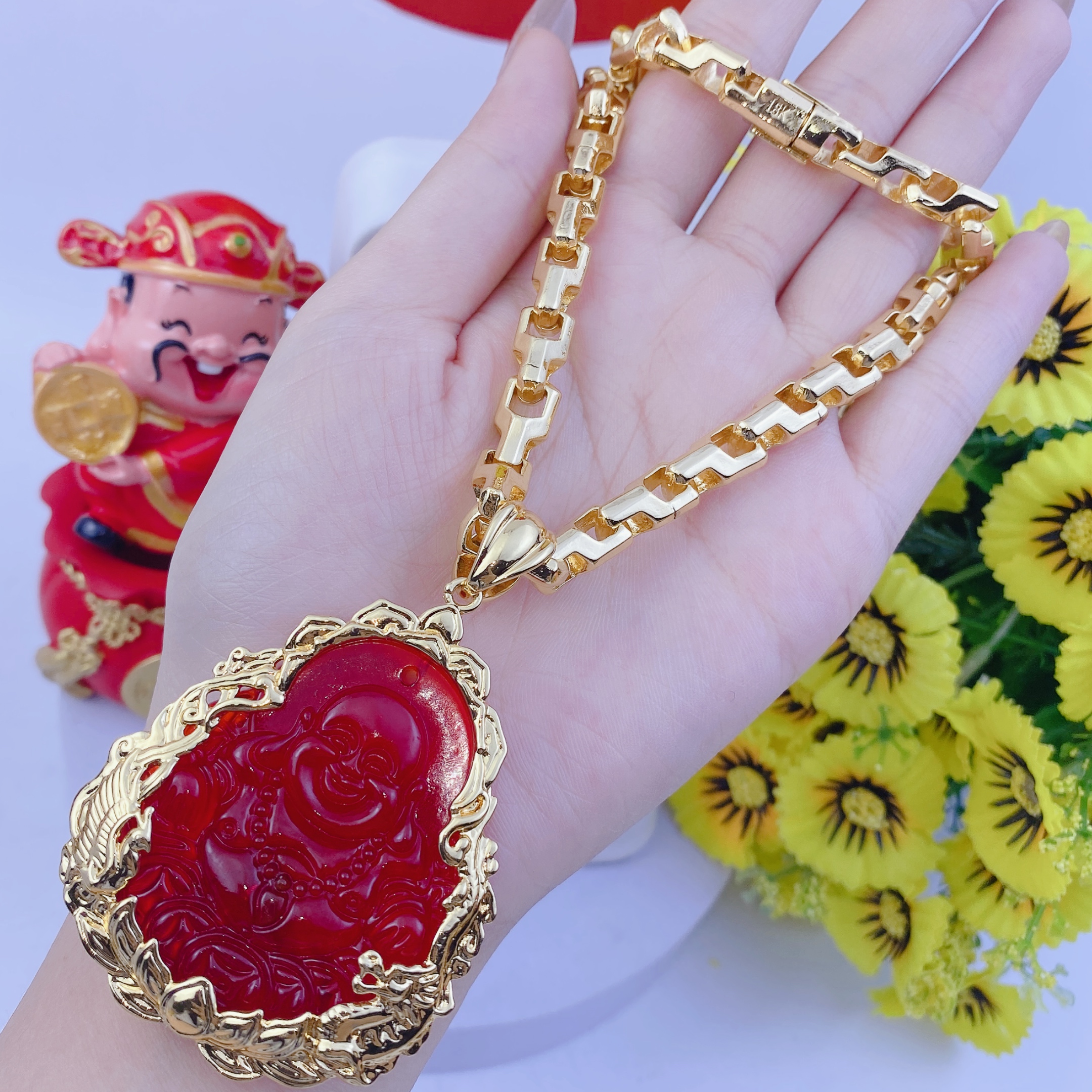 Dây chuyền nam bộ di lạc đỏ dây công 2 Bộ Di Lạc đỏ Dây Công (3)