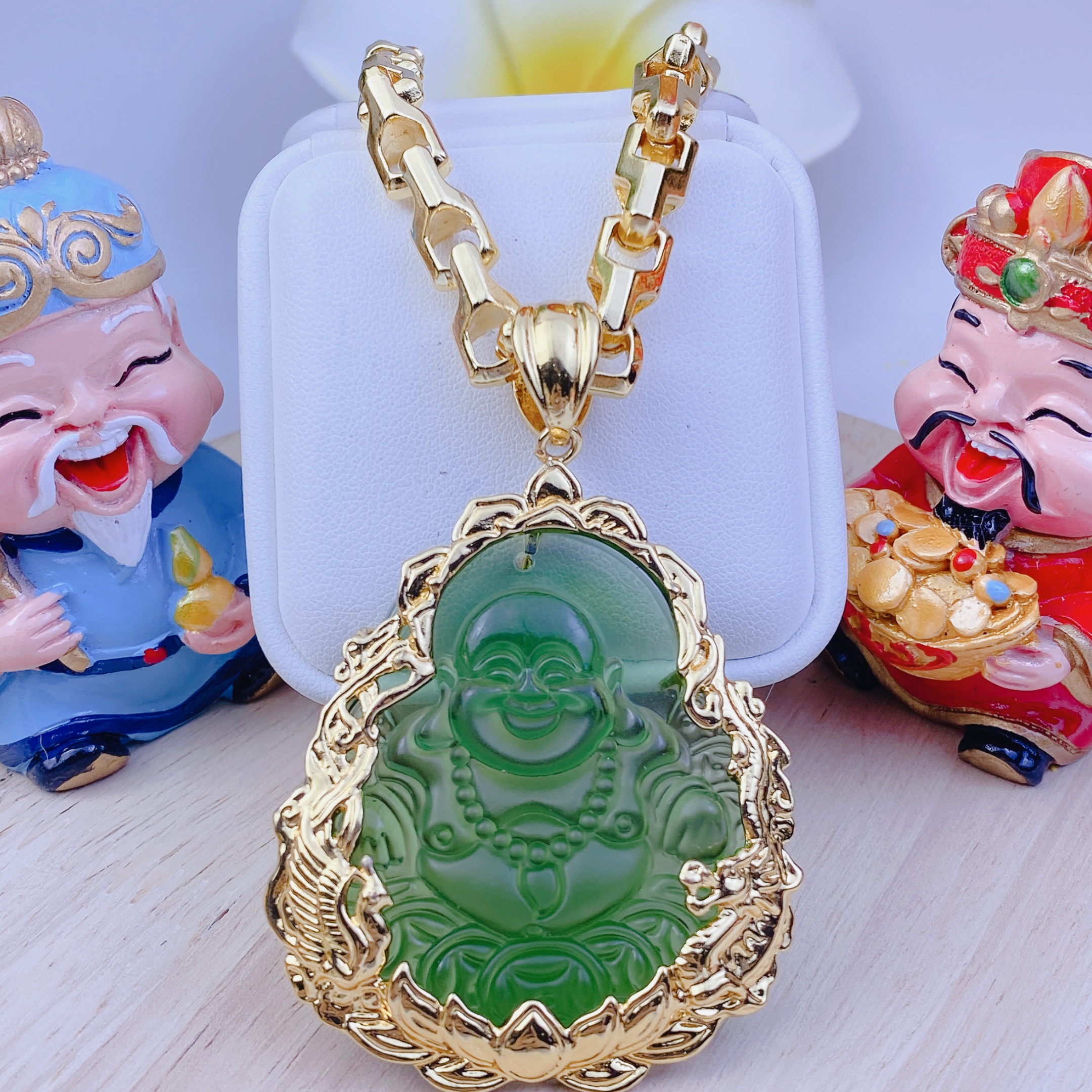 Dây chuyền nam bộ di lạc xanh lá dây công 1 Bộ Di Lạc Xanh Lá Dây Công (3)