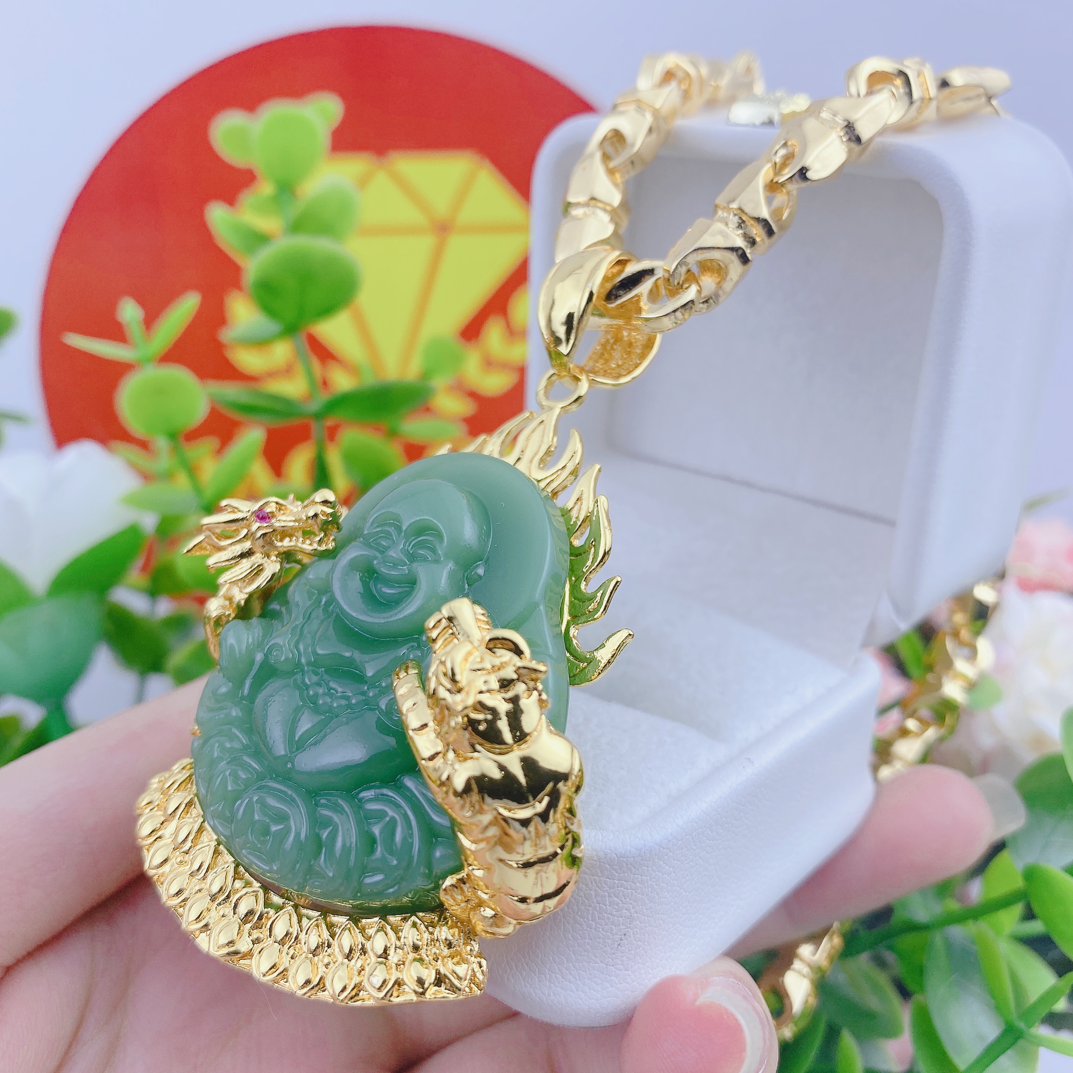 Dây chuyền nam bộ mặt di lạc rồng hổ dây ống tròn khoá hộp 2 Bộ Mặt Di Lạc Rồng Hổ Dây ống Tròn Khoá Hộp (4)