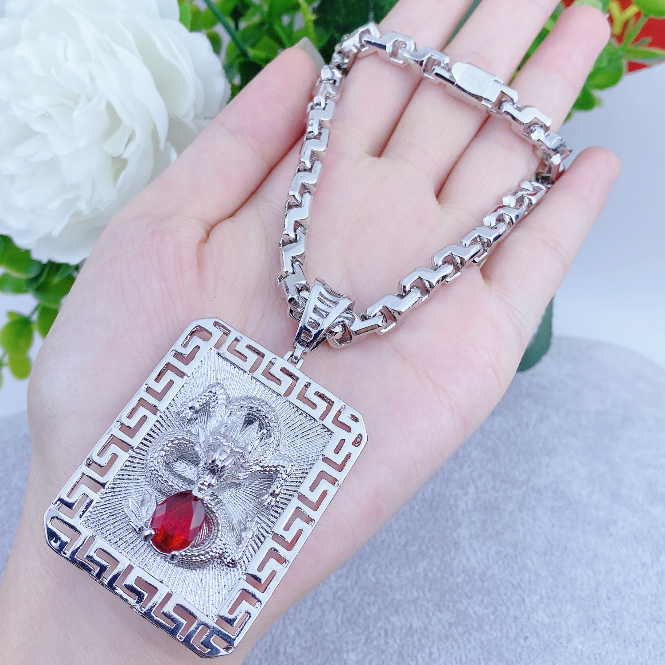 Dây chuyền nam bộ mặt rồng 06 dây công 2 Bộ Mặt Rồng 06 Dây Công (5)