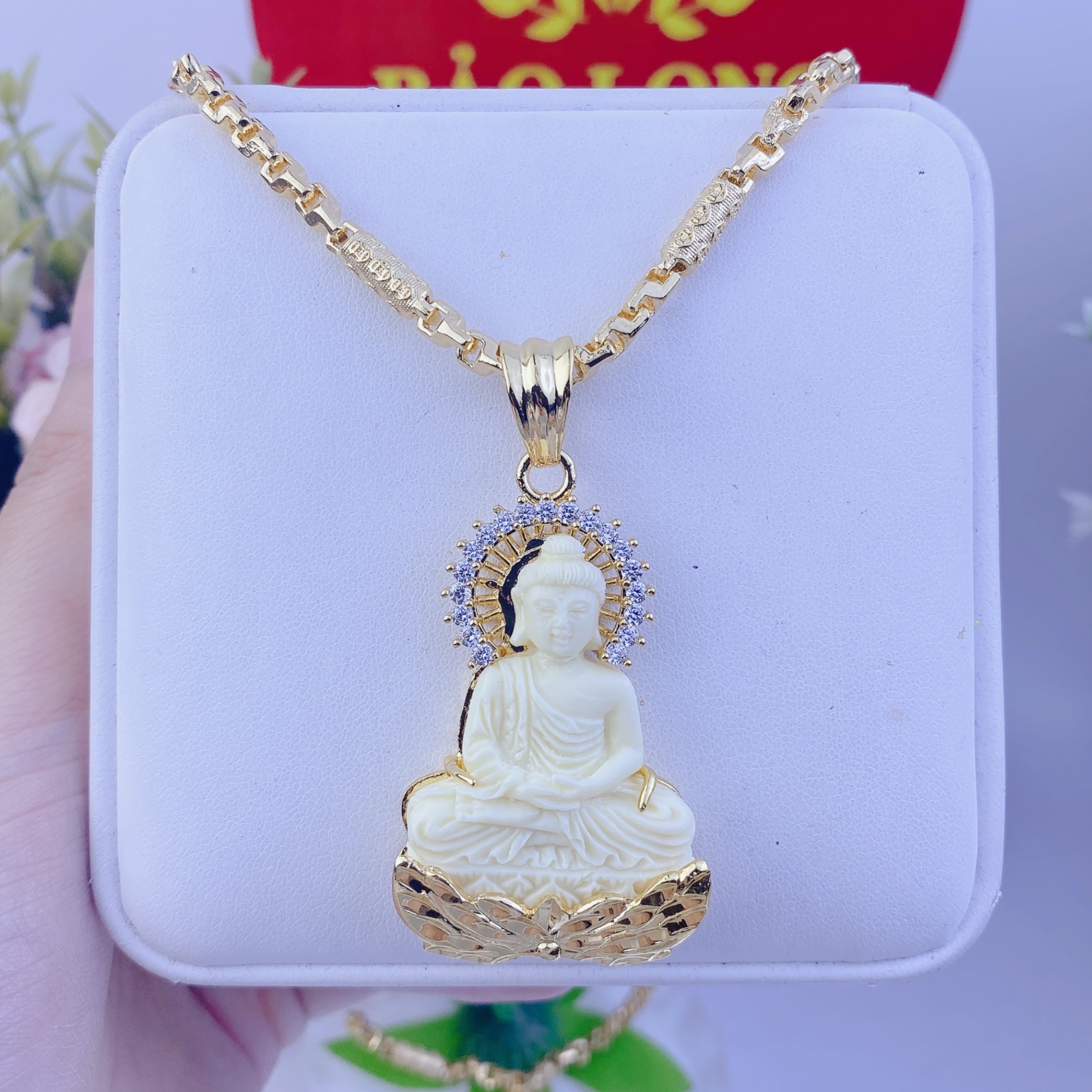 Dây chuyền nam bộ mặt thích ca dây kim tiền 5 chỉ 1 Bộ Mặt Thích Ca Dây Kim Tiền 5 Chi (3)