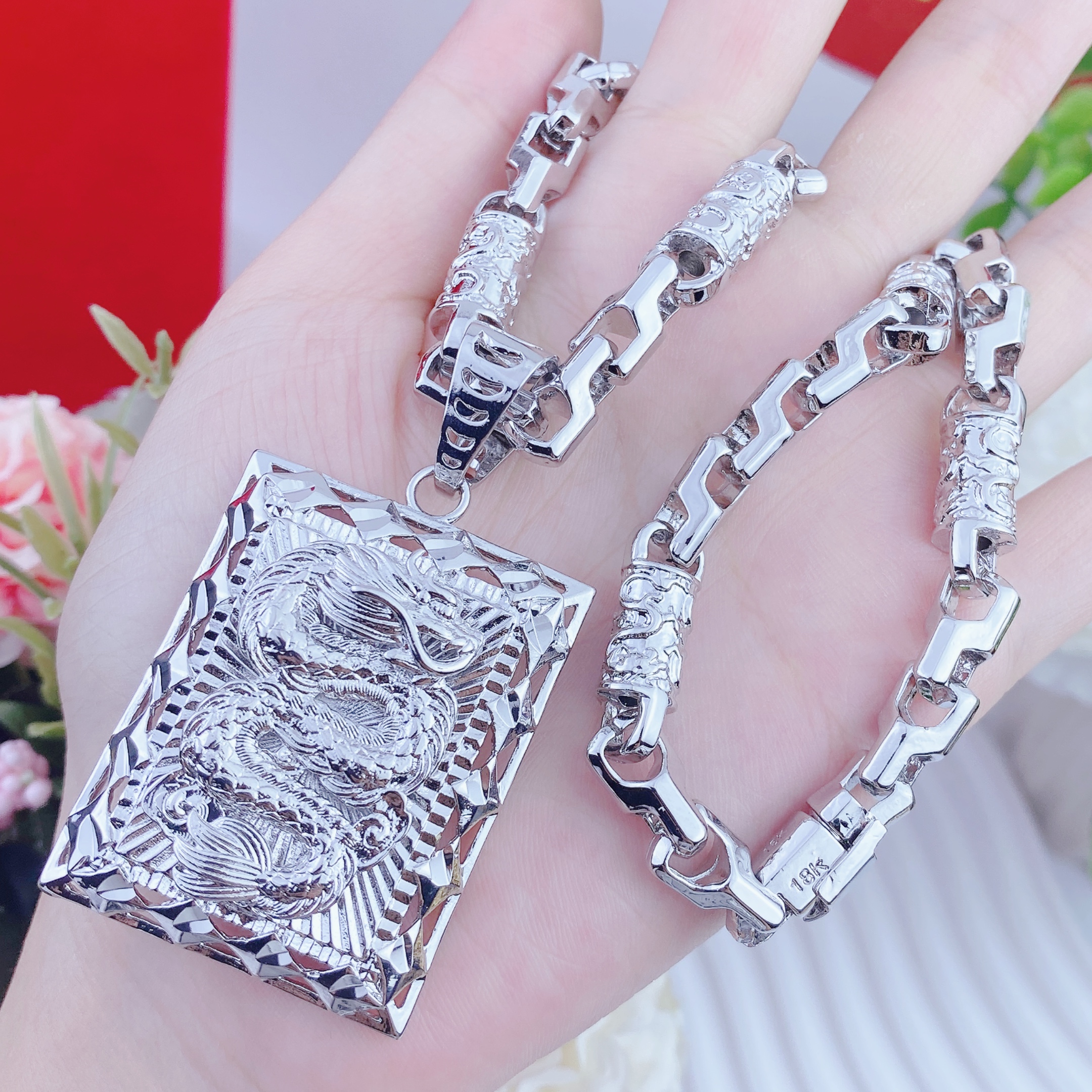 Dây chuyền nam bộ mặt vip 13 dây rồng 4 Bộ Mặt Vip 13 Dây Rồng (2)