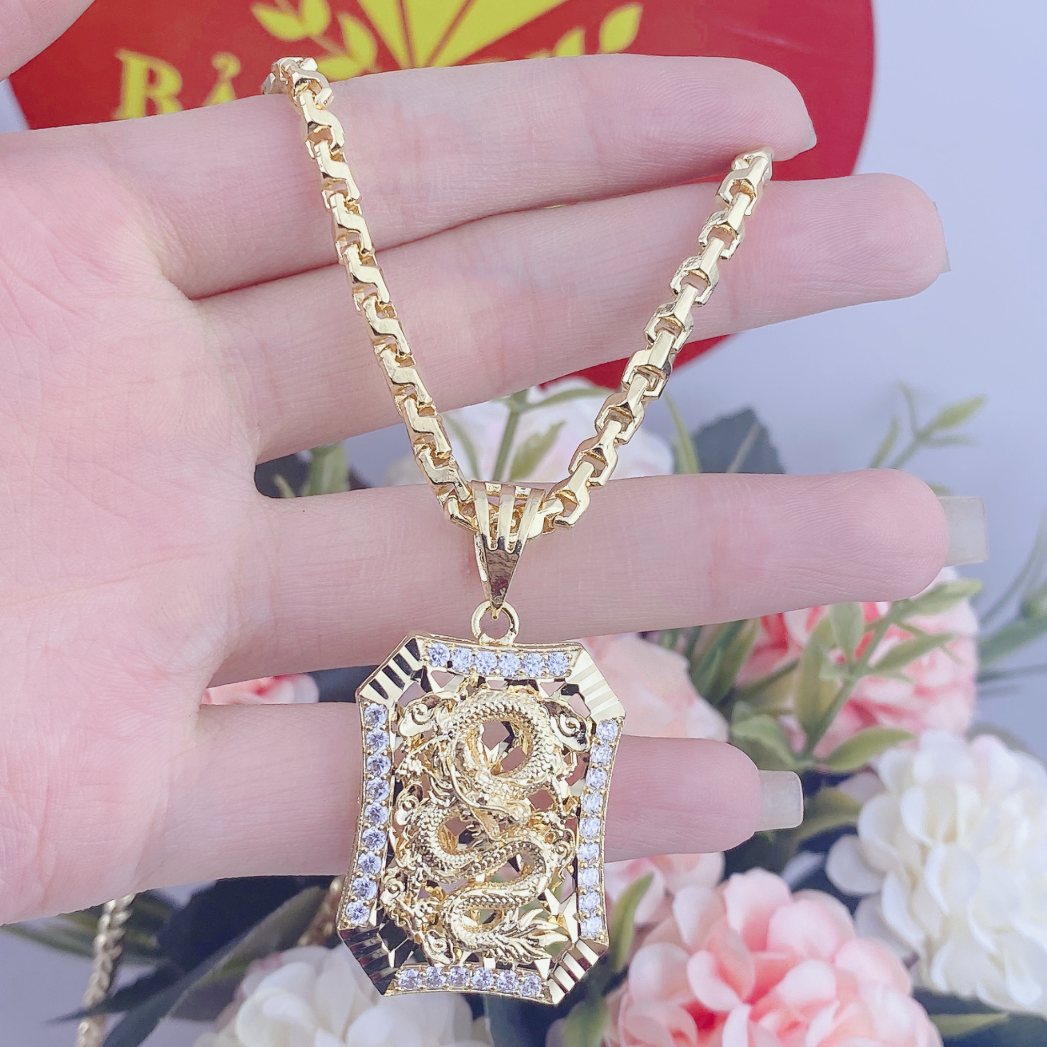 Dây chuyền nam bộ rồng nhỏ vuông 68 4 Bộ Rồng Nhỏ Vuông 68 (2)