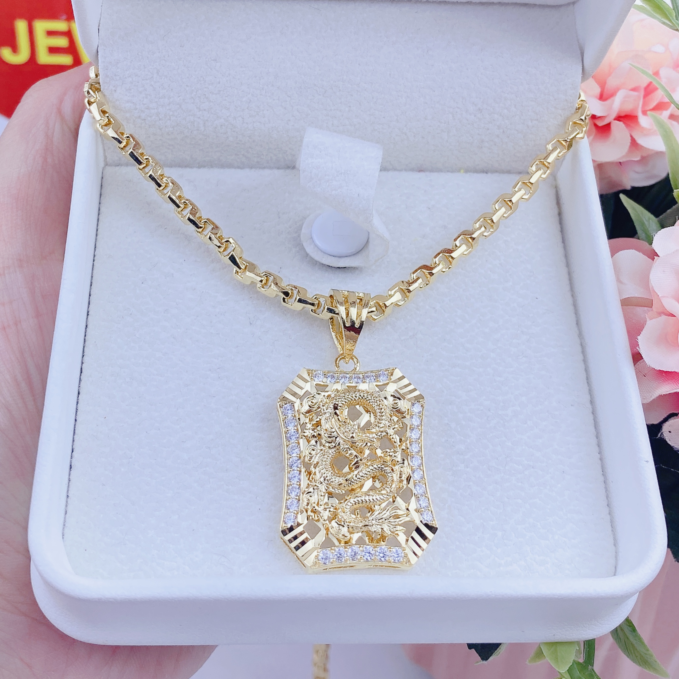 Dây chuyền nam bộ rồng nhỏ vuông 68 2 Bộ Rồng Nhỏ Vuông 68 (5)