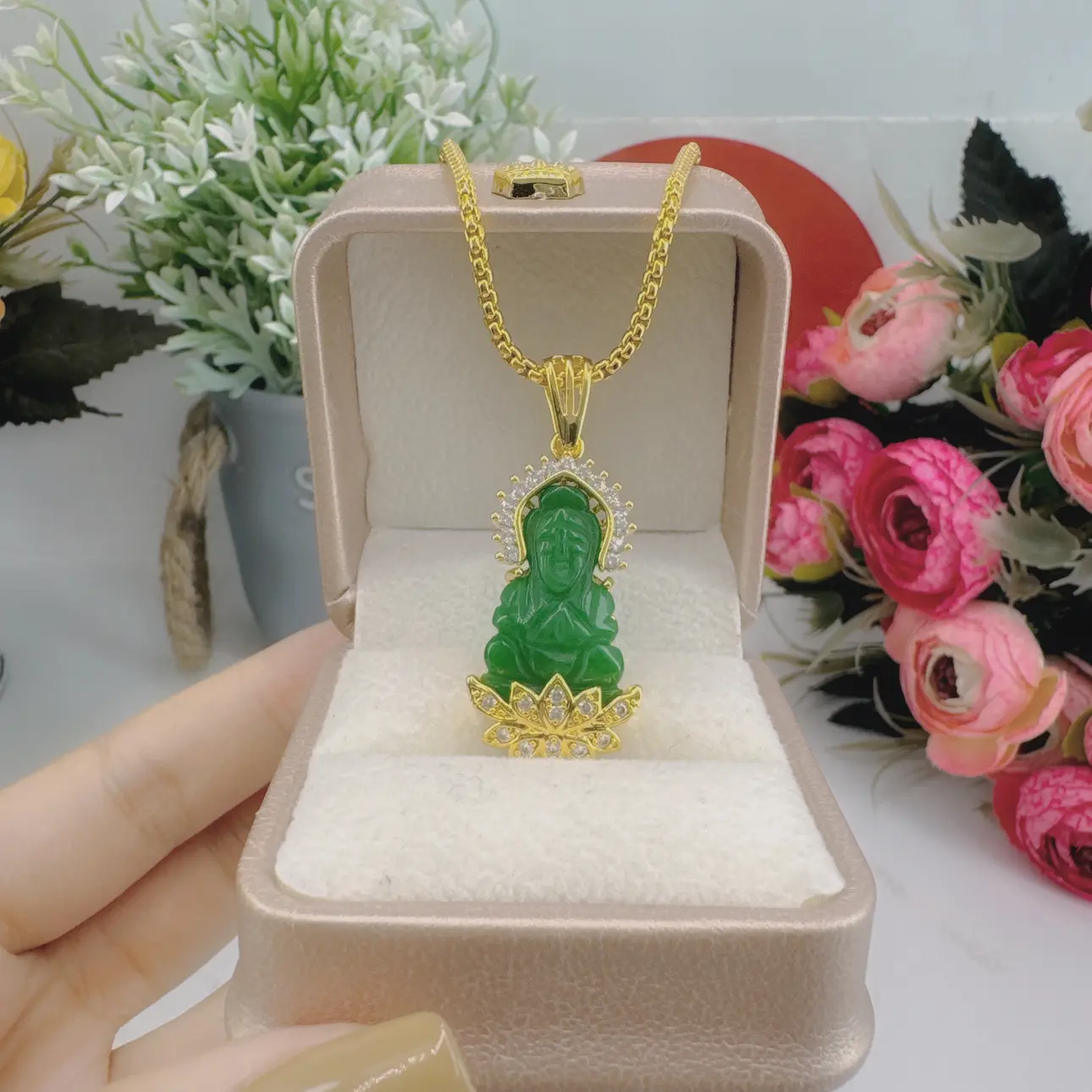 Dây chuyền nữ chữ công 2 chỉ - mặt phật cẩm thạch 3 DÂy ChuyỀn NỮ ChỮ CÔng 2 ChỈ+mẶt PhẬt CẨm ThẠch (2)