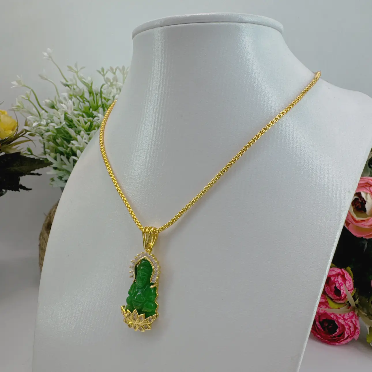 Dây chuyền nữ chữ công 2 chỉ - mặt phật cẩm thạch 2 DÂy ChuyỀn NỮ ChỮ CÔng 2 ChỈ+mẶt PhẬt CẨm ThẠch (5)