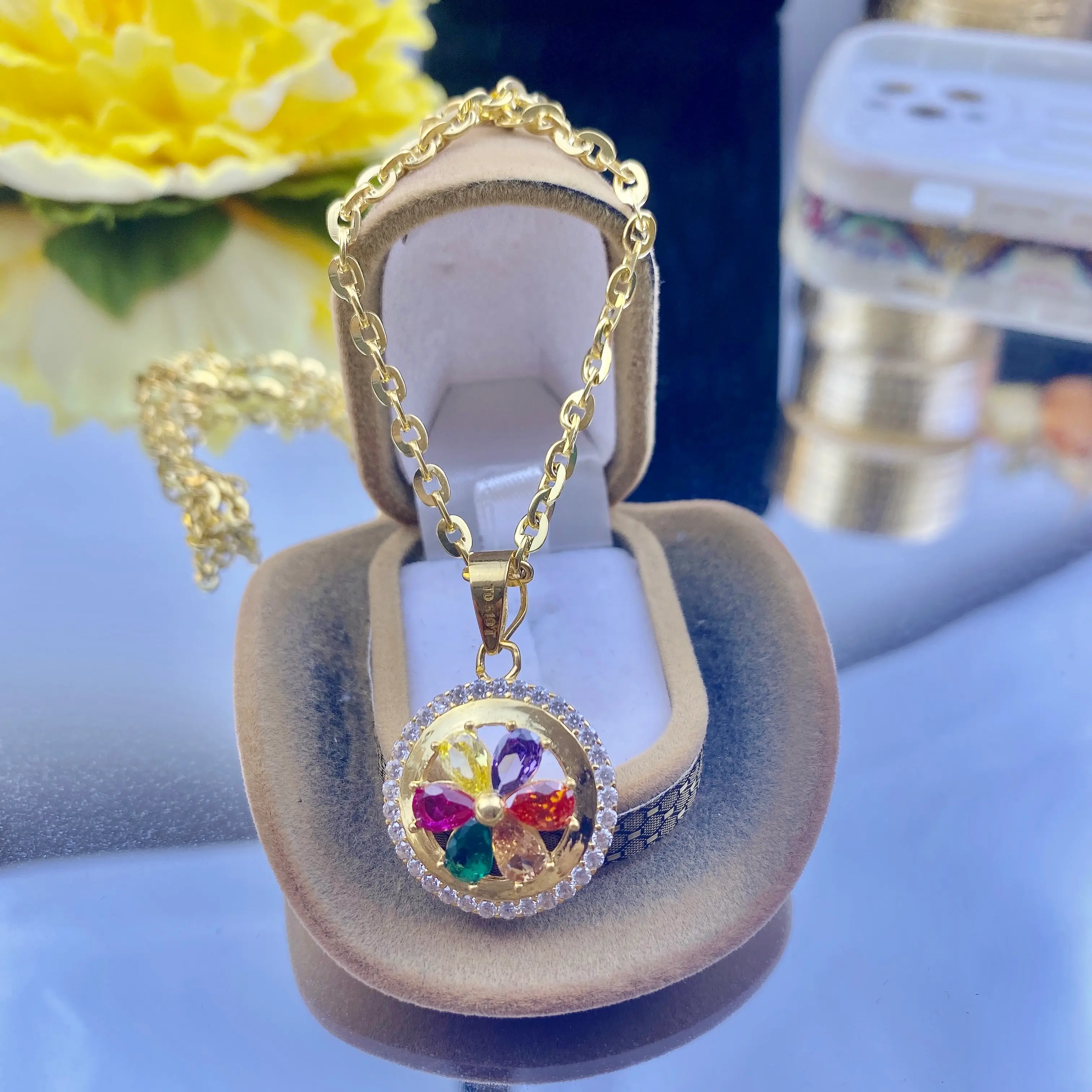 DÂy ChuyỀn NỮ HỘi 2 ChỈ+mẶt NgŨ SẮc (4)