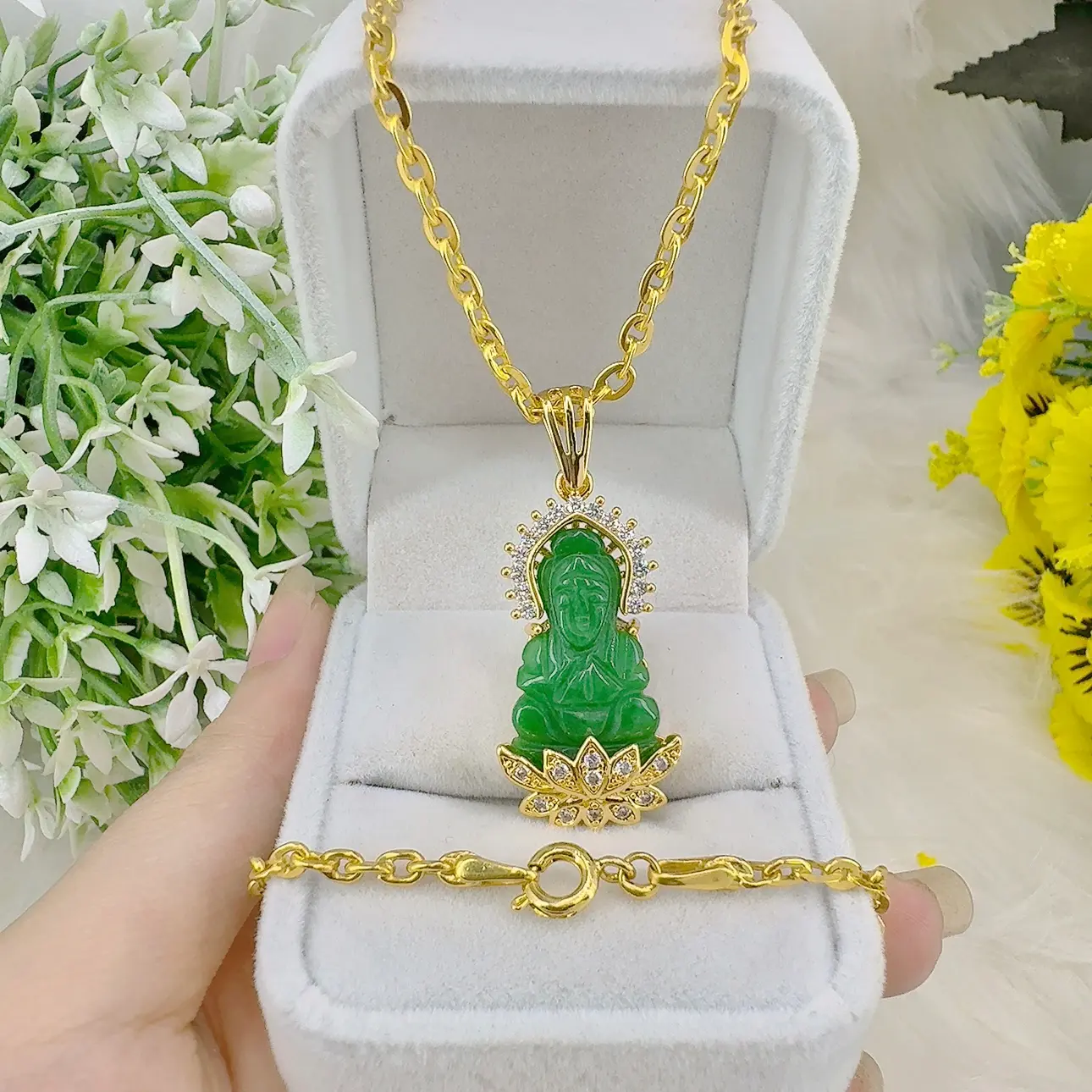 Dây chuyền nữ hội 2 chỉ - mặt phật cẩm thạch bền màu 4 DÂy ChuyỀn NỮ HỘi 2 ChỈ+mẶt PhẬt CẨm ThẠch BỀn MÀu (4)