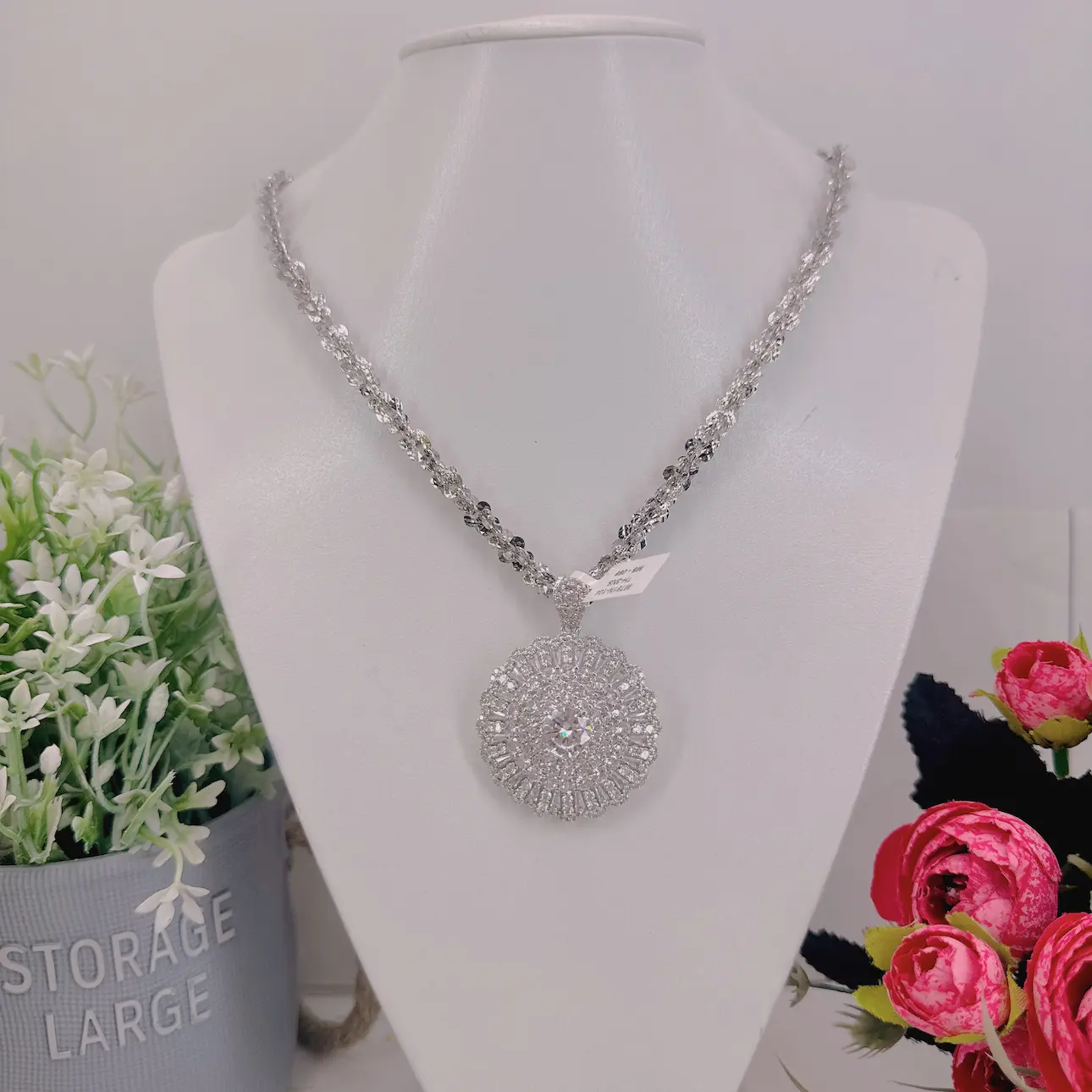 DÂy ChuyỀn NỮ XoẮn TrẮng 5 ChỈ+mẶt C2 (3)