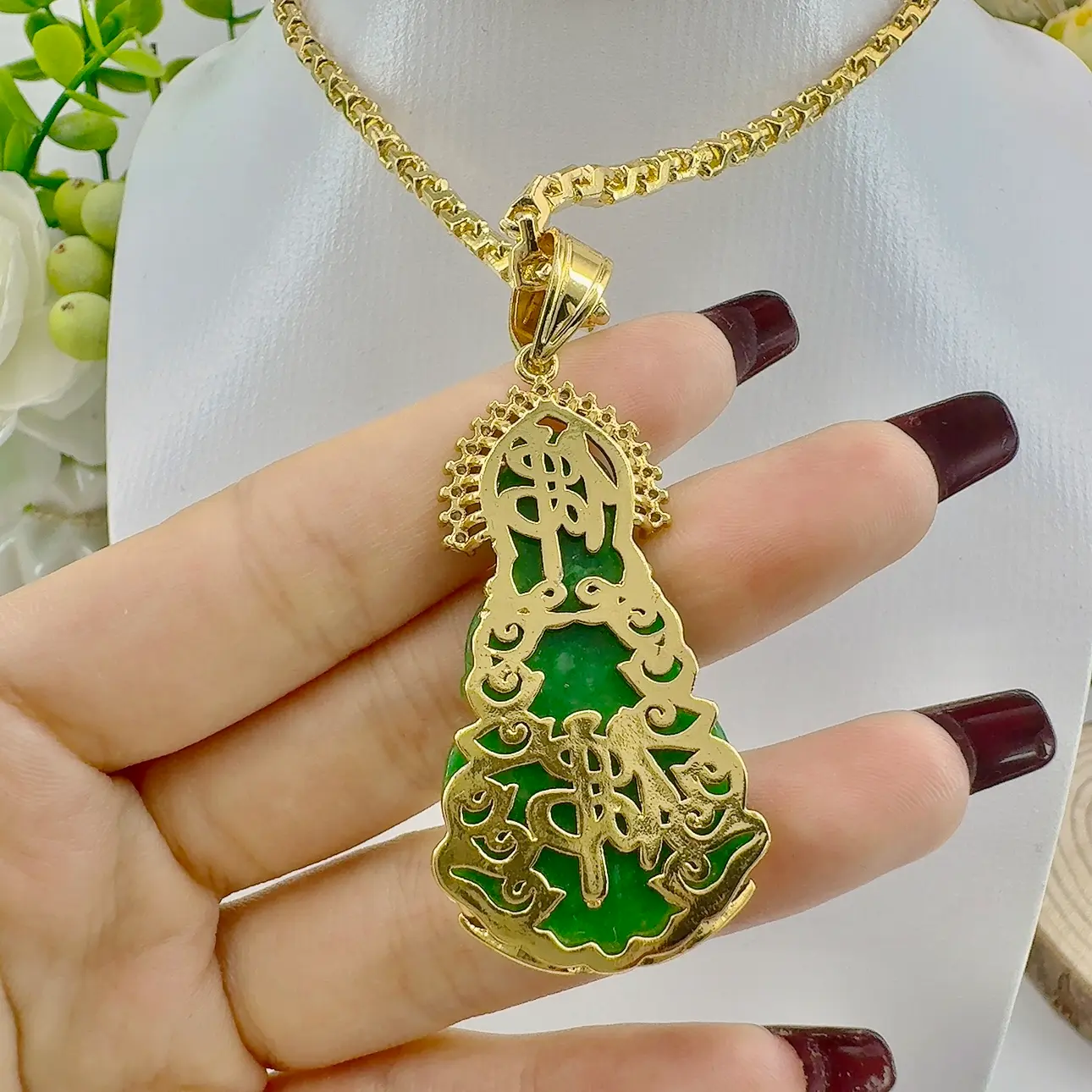 Dây chuyền chữ công 5 chỉ - mặt phật cẩm thạch 5 Dây Chuyền Chữ Công 5 Chỉ - Mặt Phật Cẩm Thạch (2)