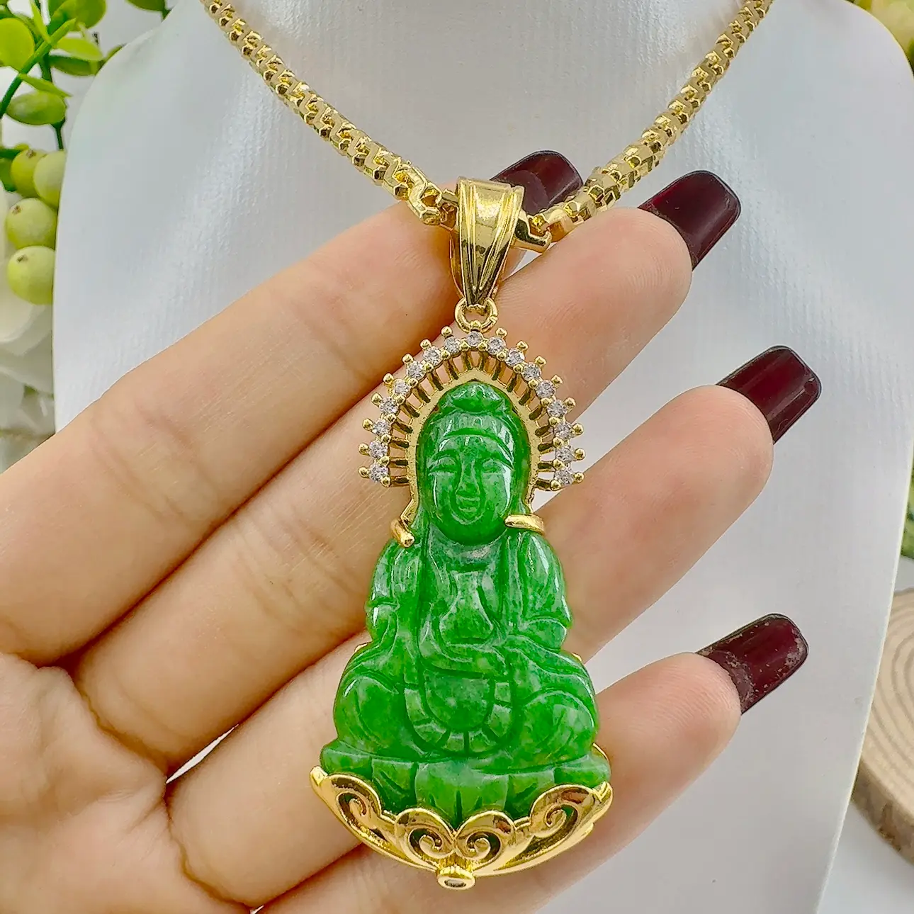 Dây chuyền chữ công 5 chỉ - mặt phật cẩm thạch 4 Dây Chuyền Chữ Công 5 Chỉ - Mặt Phật Cẩm Thạch (3)