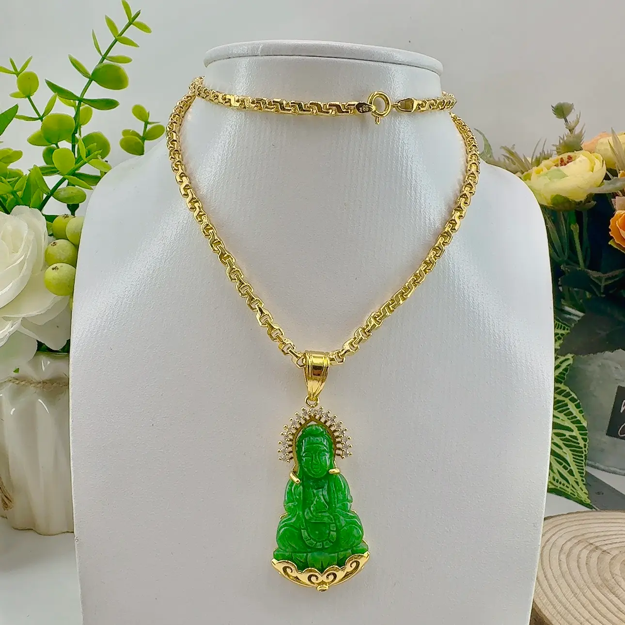 Dây chuyền chữ công 5 chỉ - mặt phật cẩm thạch 2 Dây Chuyền Chữ Công 5 Chỉ - Mặt Phật Cẩm Thạch (4)