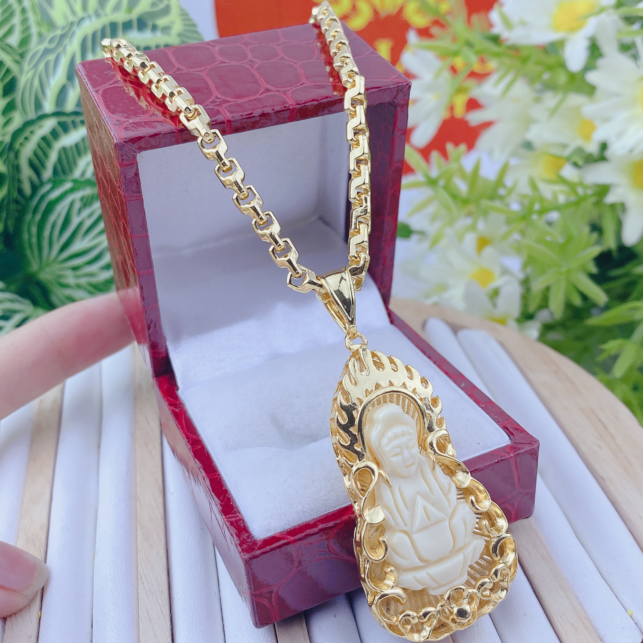 Dây chuyền nam bộ mặt mẹ quan âm ngà voi + dây công 5 chỉ 3 Img_2569