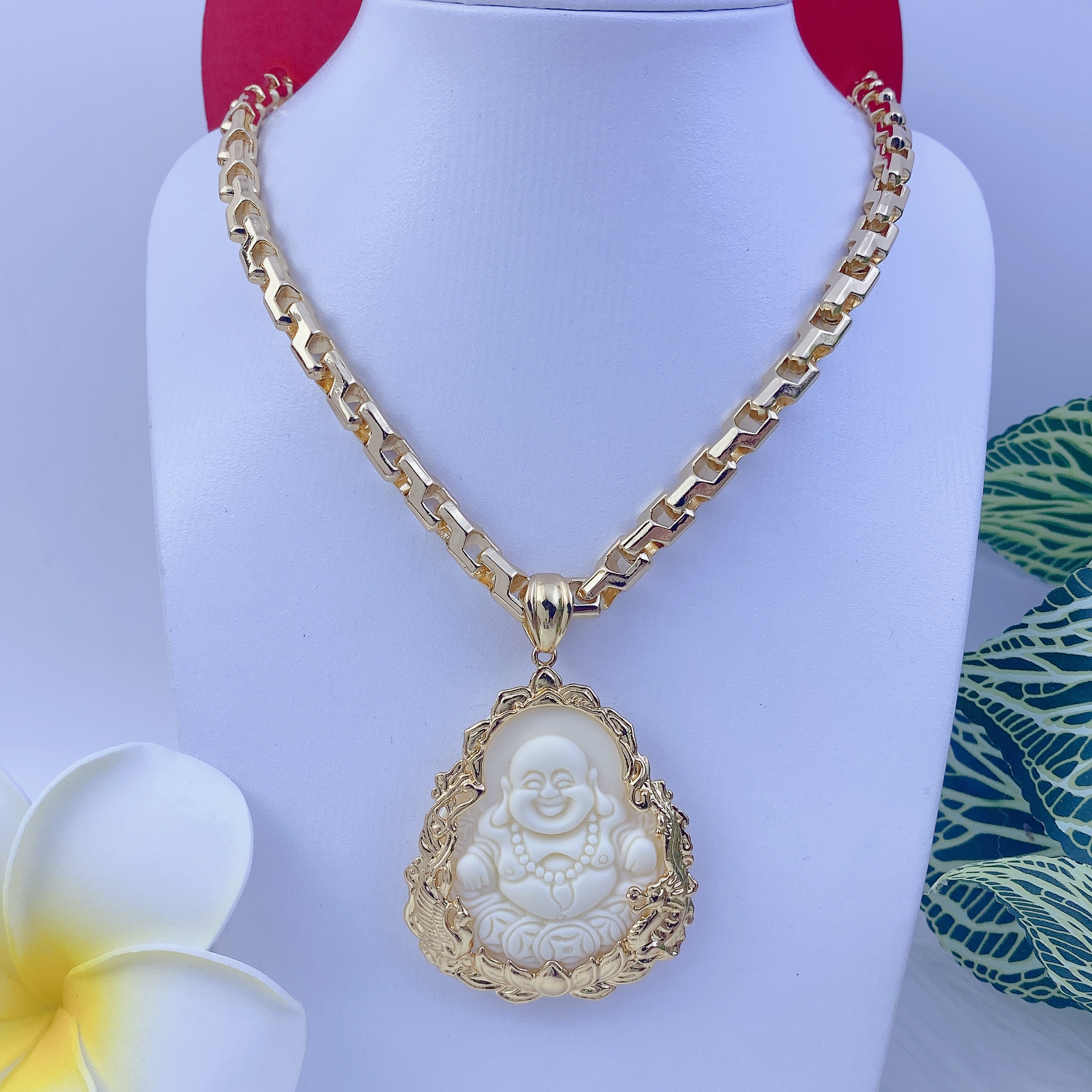 Dây chuyền nam bộ mặt di lạc trắng dây công 4 Img_8688