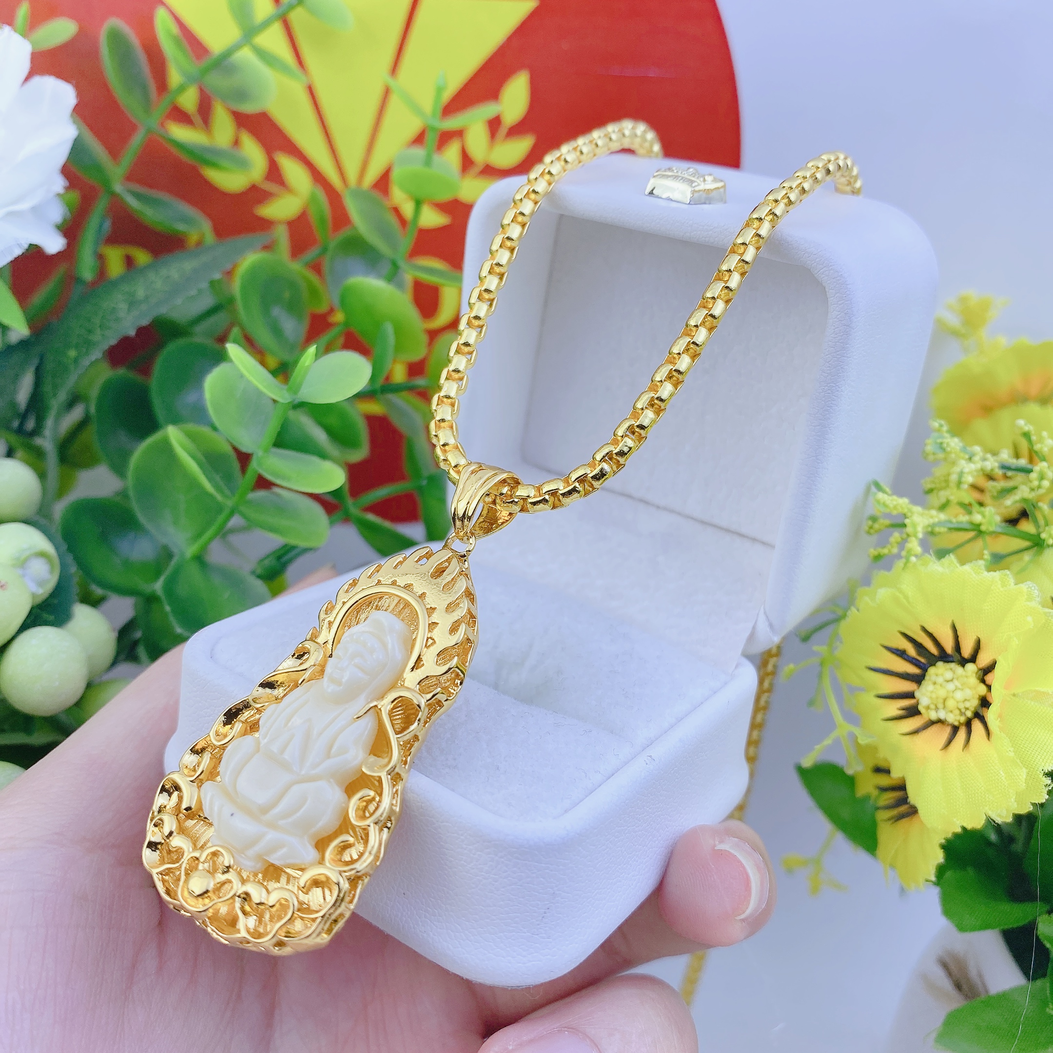 Dây chuyền nam bộ mặt mẹ quan âm ngà voi + dây công 5 chỉ 1 Img_9700