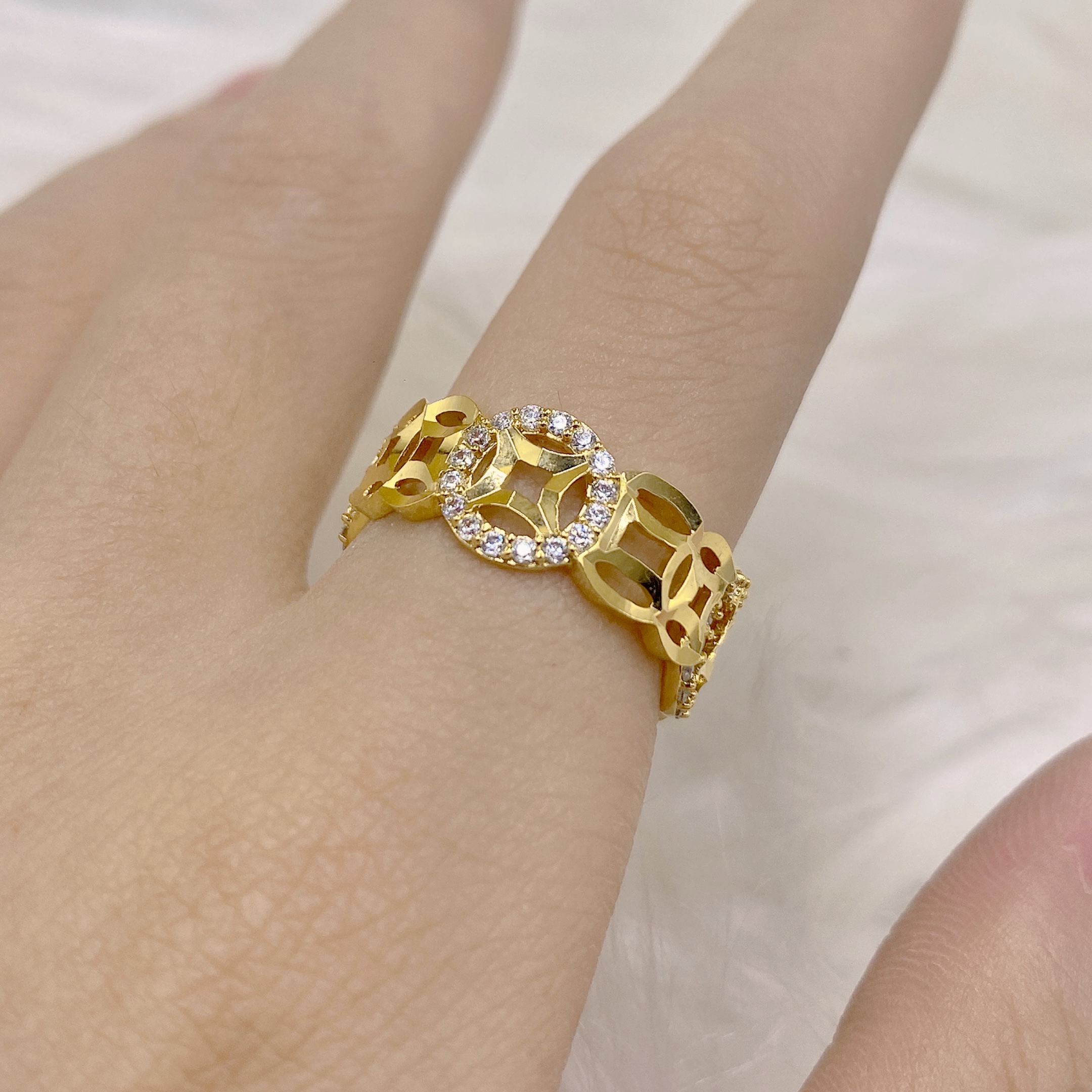 Nhẫn nữ kim tiền đá 6 NhẪn NỮ Kim TiỀn ĐÁ (1)