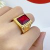 Nhẫn nam mặt vuông đá đỏ 6 Nhẫn Nam Mặt Vuông đá đỏ (4)