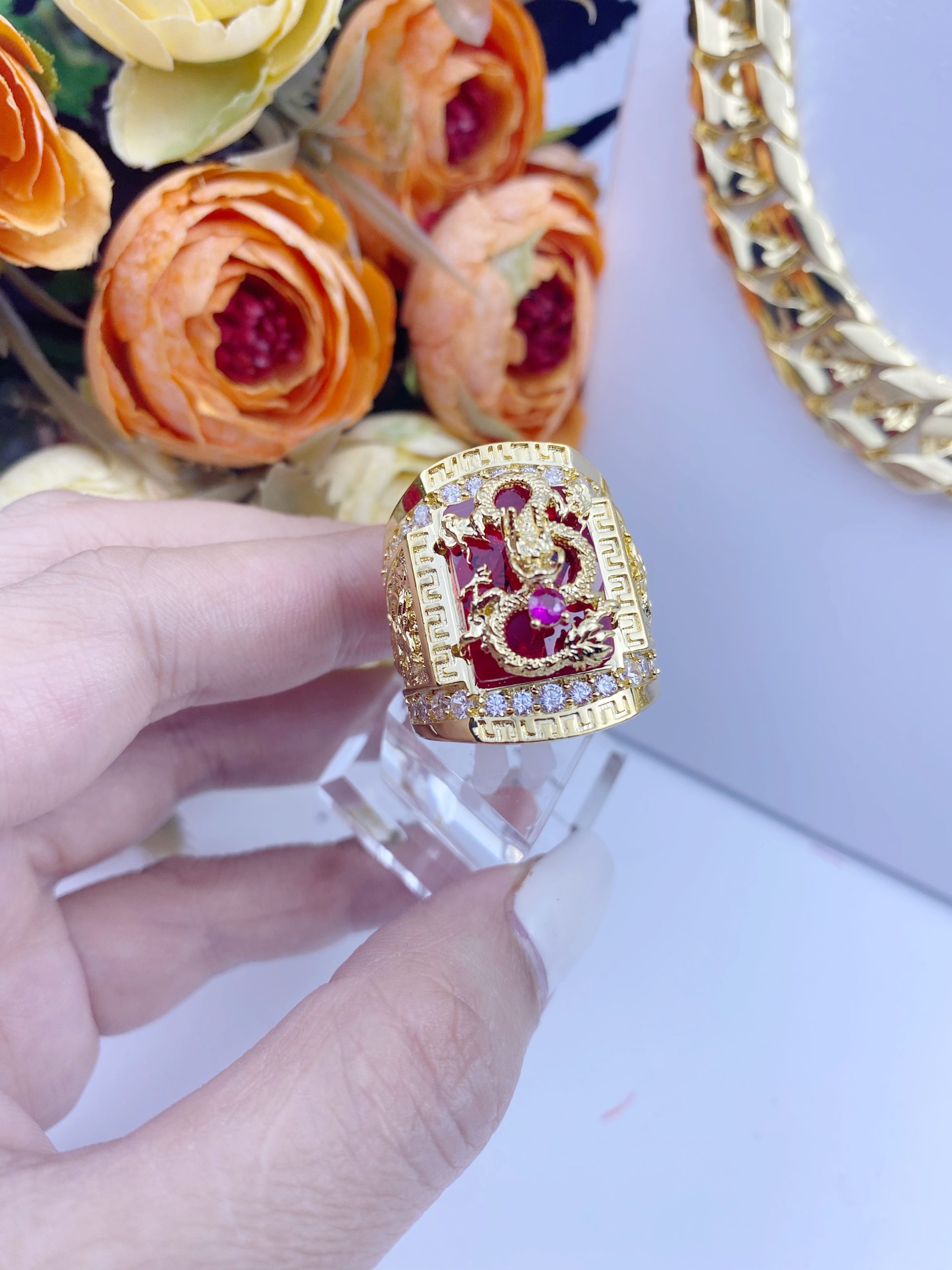 Nhẫn rồng đá đỏ đẳng cấp 4 Nhẫn Rồng đá đỏ đẳng Cấp (2)