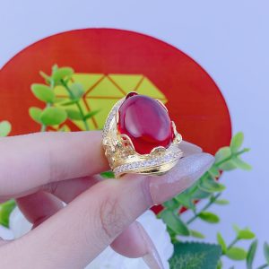Nhẫn Thần Tài đá đỏ (3)