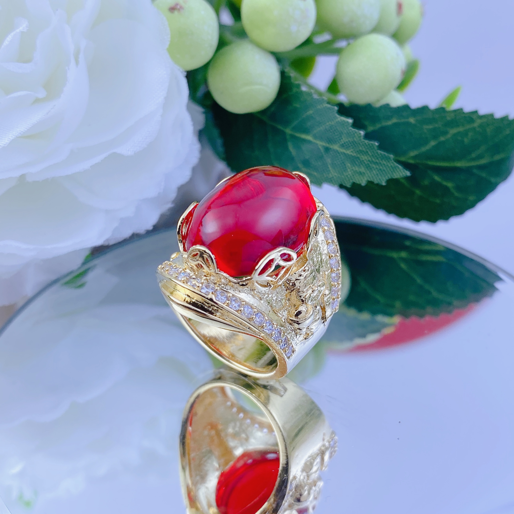 Nhẫn thần tài đá đỏ 3 Nhẫn Thần Tài đá đỏ (4)