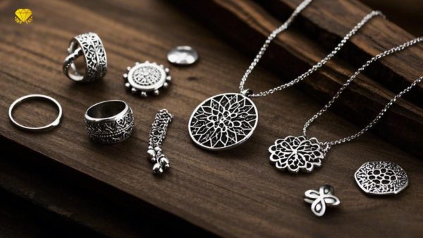 Lắc tay trang sức bạc thủ công với họa tiết hoa văn mềm mại